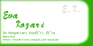 eva kozari business card